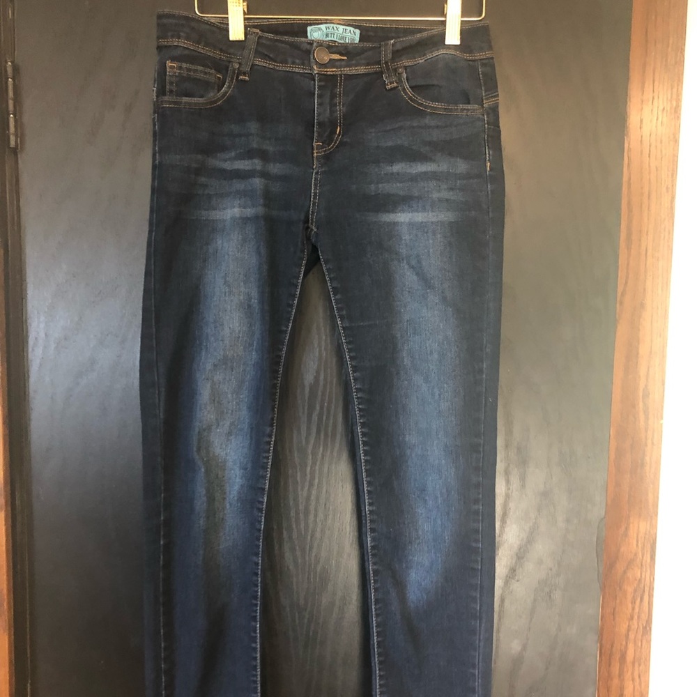 Wax blue jeans
